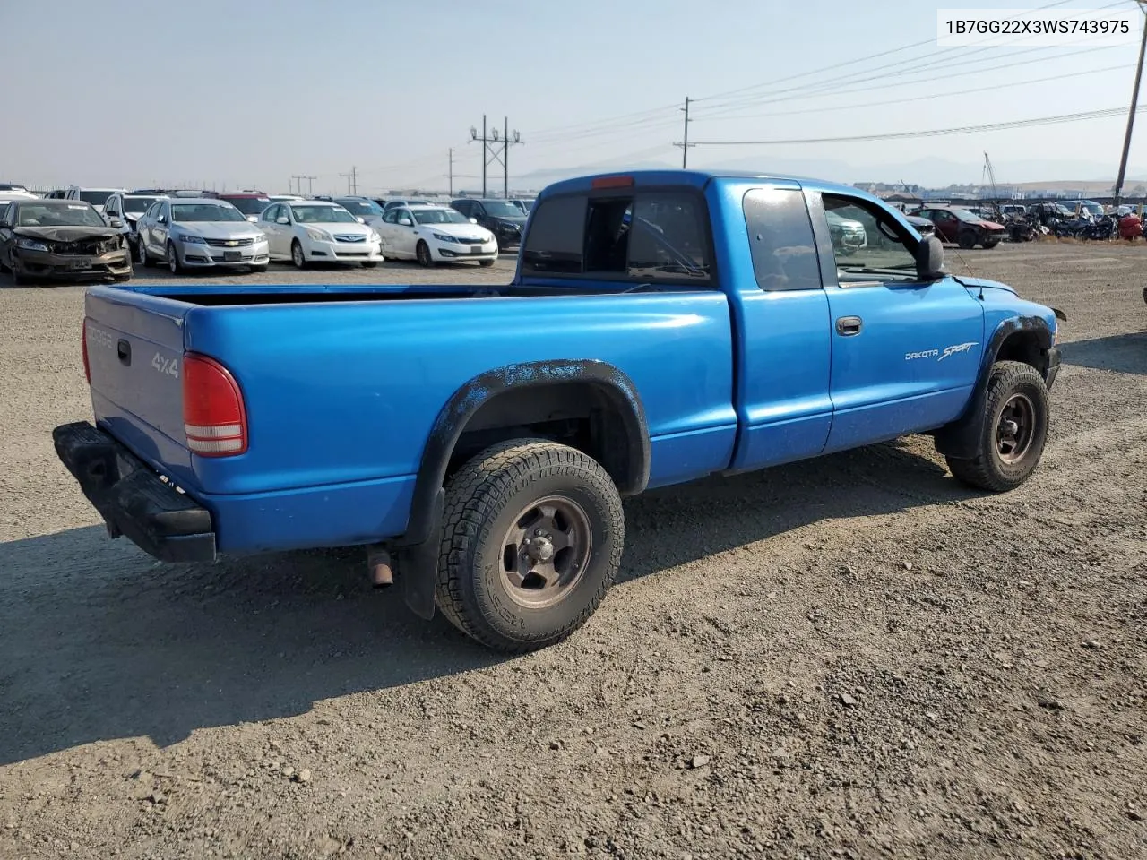 1B7GG22X3WS743975 1998 Dodge Dakota