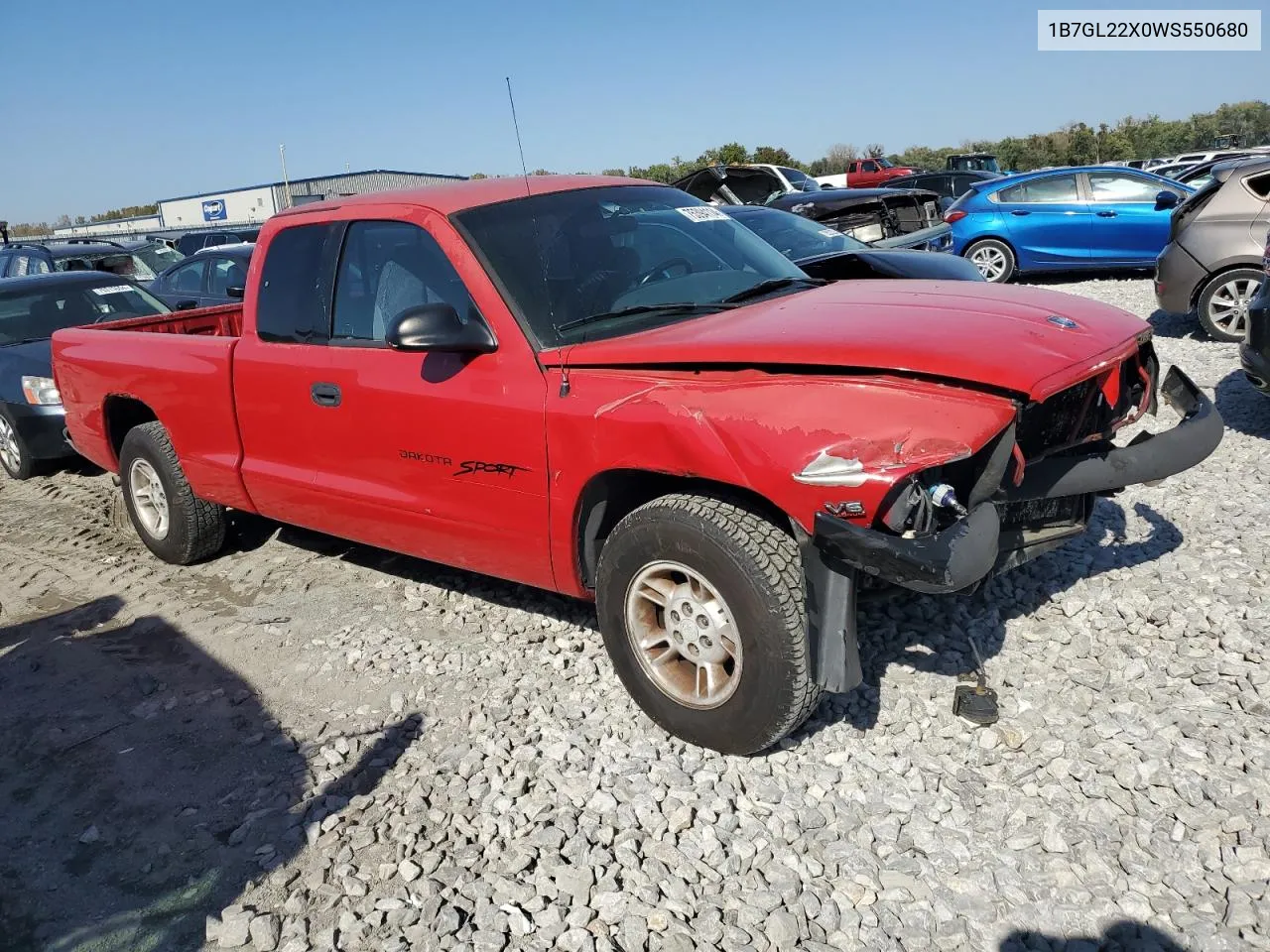 1998 Dodge Dakota VIN: 1B7GL22X0WS550680 Lot: 75394114