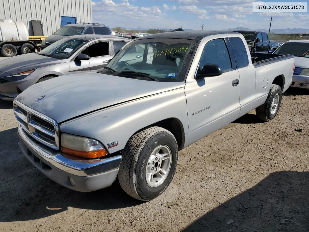 1998 Dodge Dakota VIN: 1B7GL22XXWS651578 Lot: 76149304