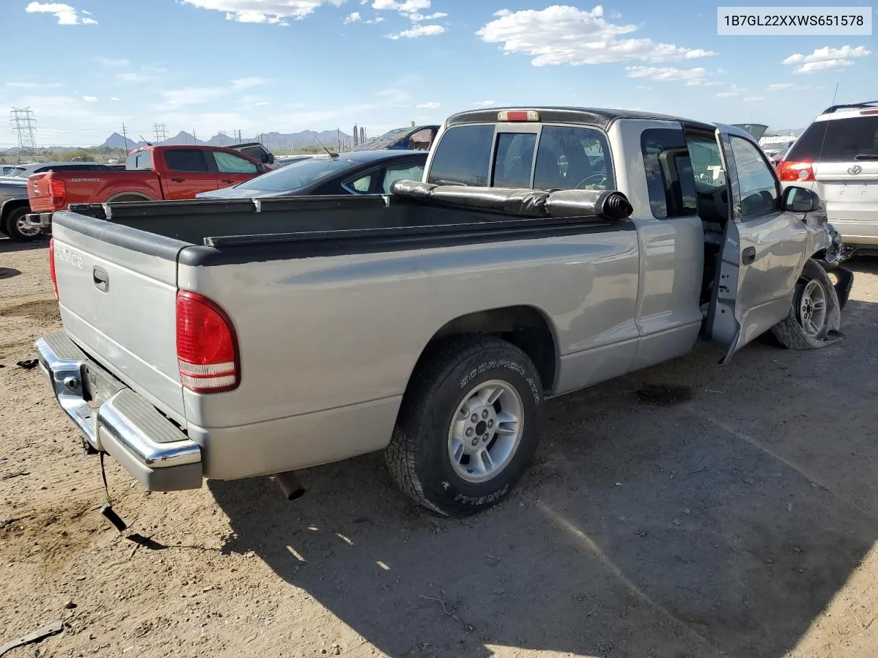 1998 Dodge Dakota VIN: 1B7GL22XXWS651578 Lot: 76149304