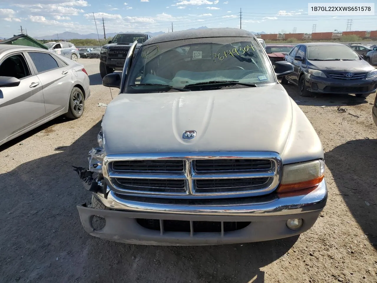 1998 Dodge Dakota VIN: 1B7GL22XXWS651578 Lot: 76149304