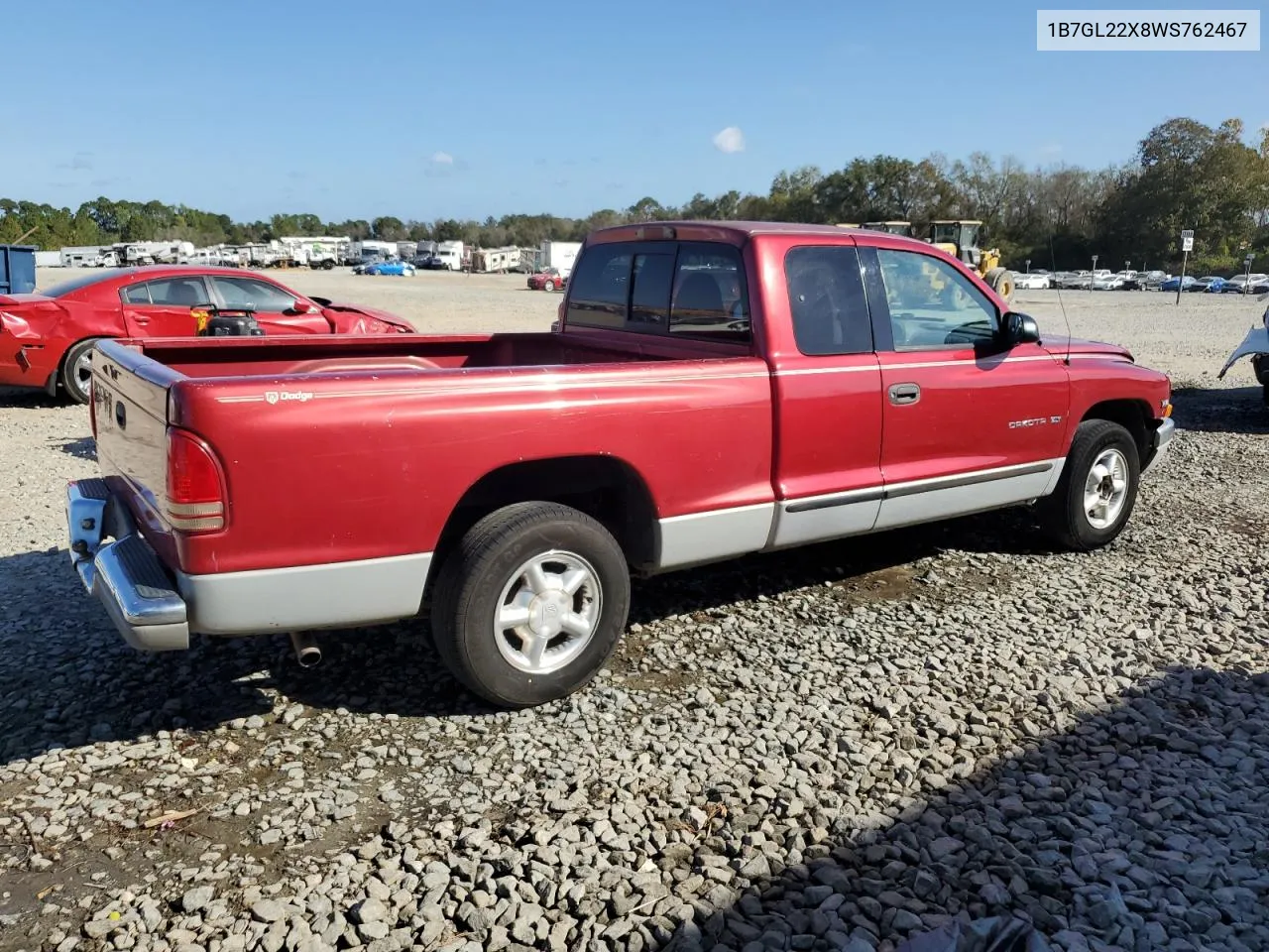 1998 Dodge Dakota VIN: 1B7GL22X8WS762467 Lot: 78916364