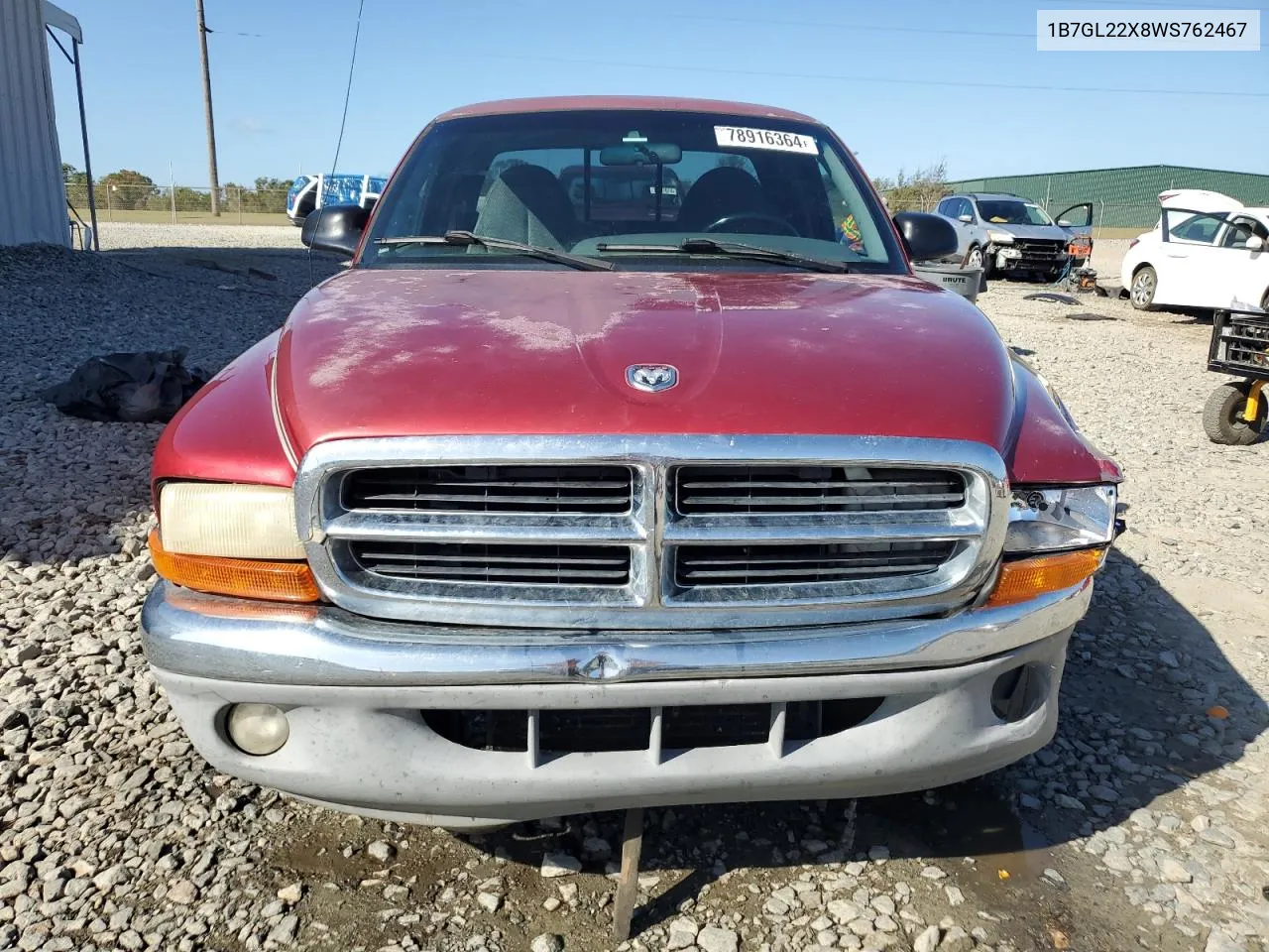 1998 Dodge Dakota VIN: 1B7GL22X8WS762467 Lot: 78916364