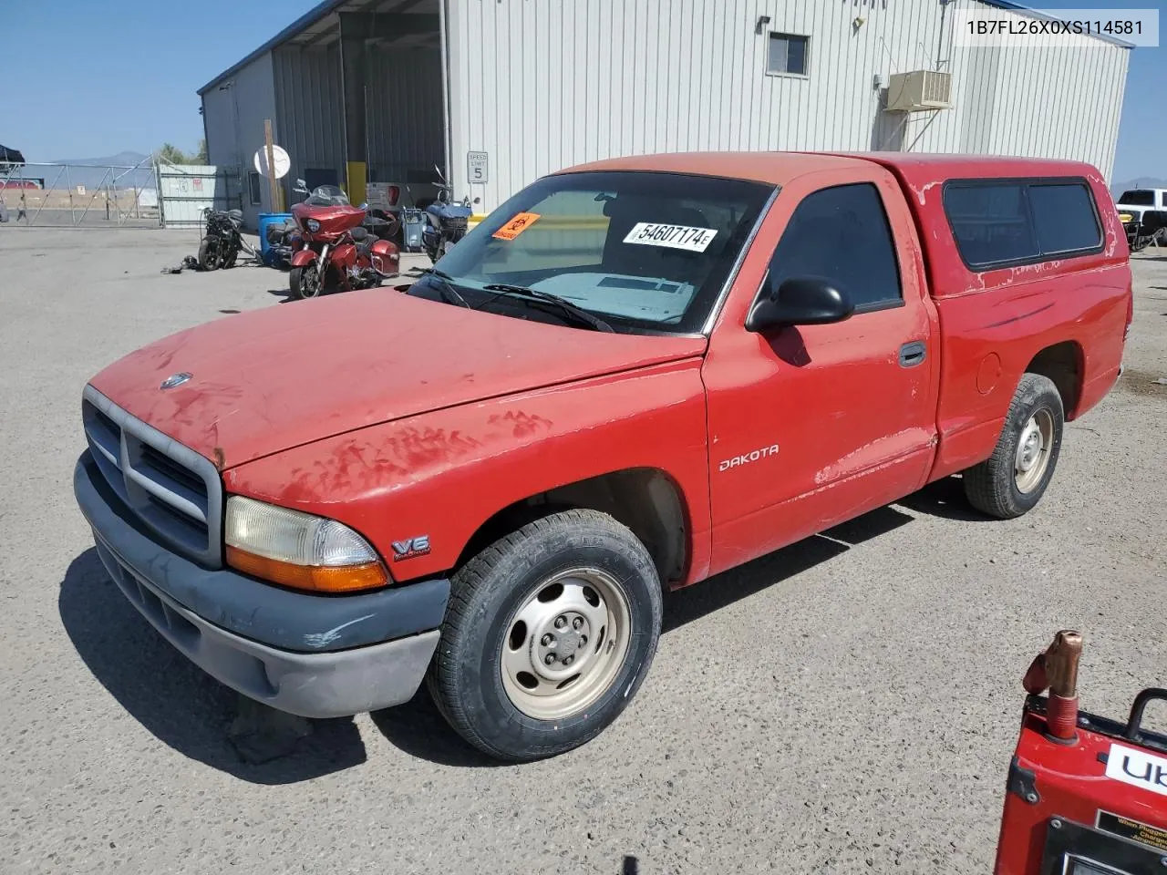 1999 Dodge Dakota VIN: 1B7FL26X0XS114581 Lot: 54607174