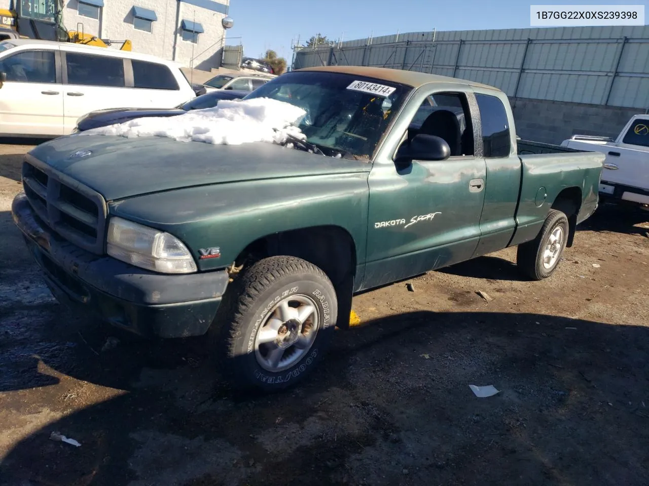 1999 Dodge Dakota VIN: 1B7GG22X0XS239398 Lot: 80143414