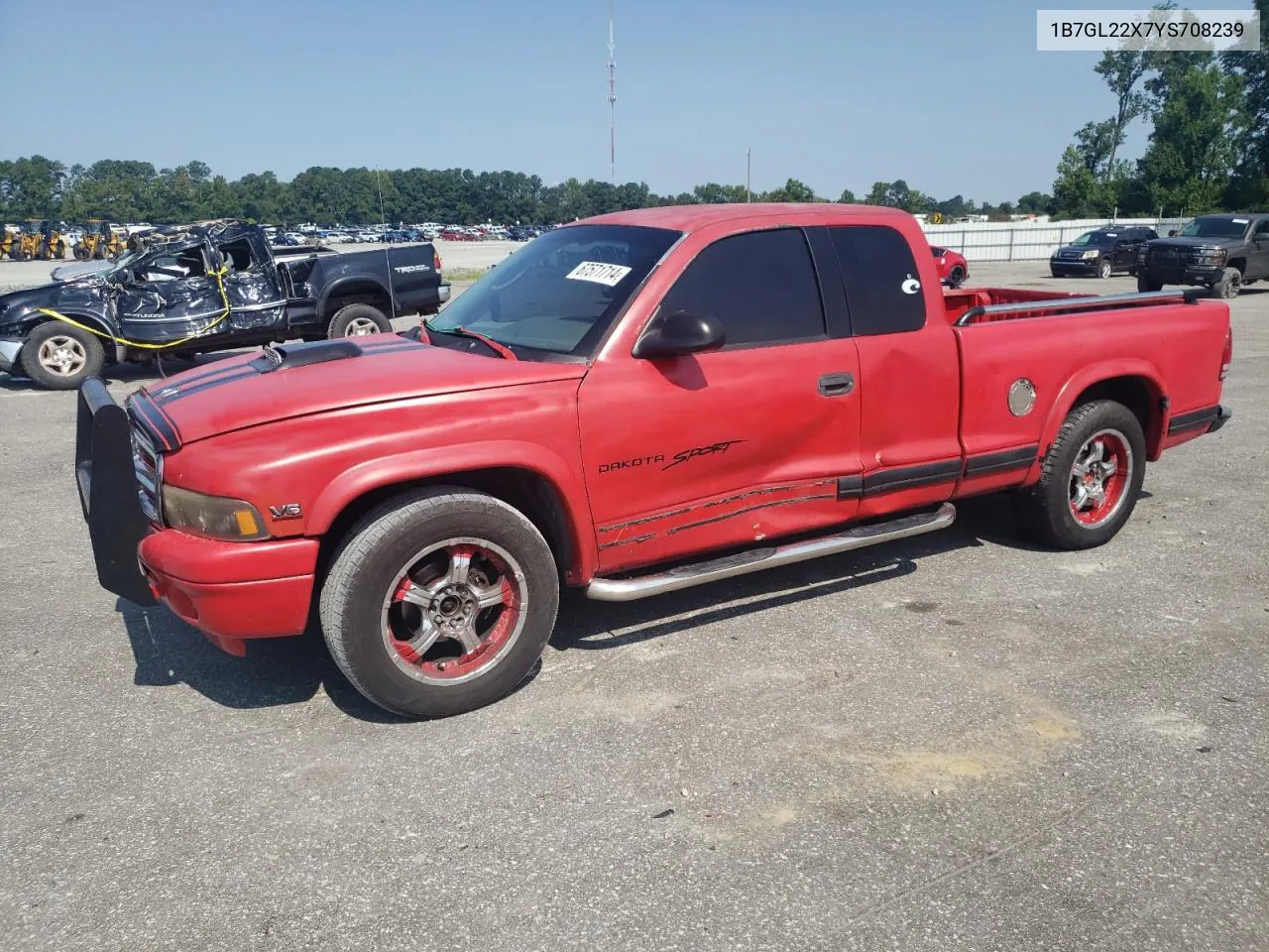 1B7GL22X7YS708239 2000 Dodge Dakota