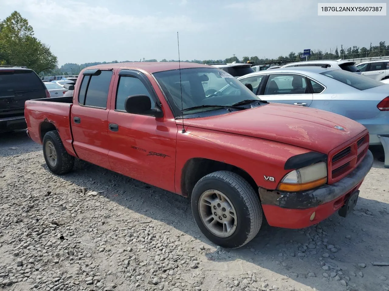 1B7GL2ANXYS607387 2000 Dodge Dakota Quad