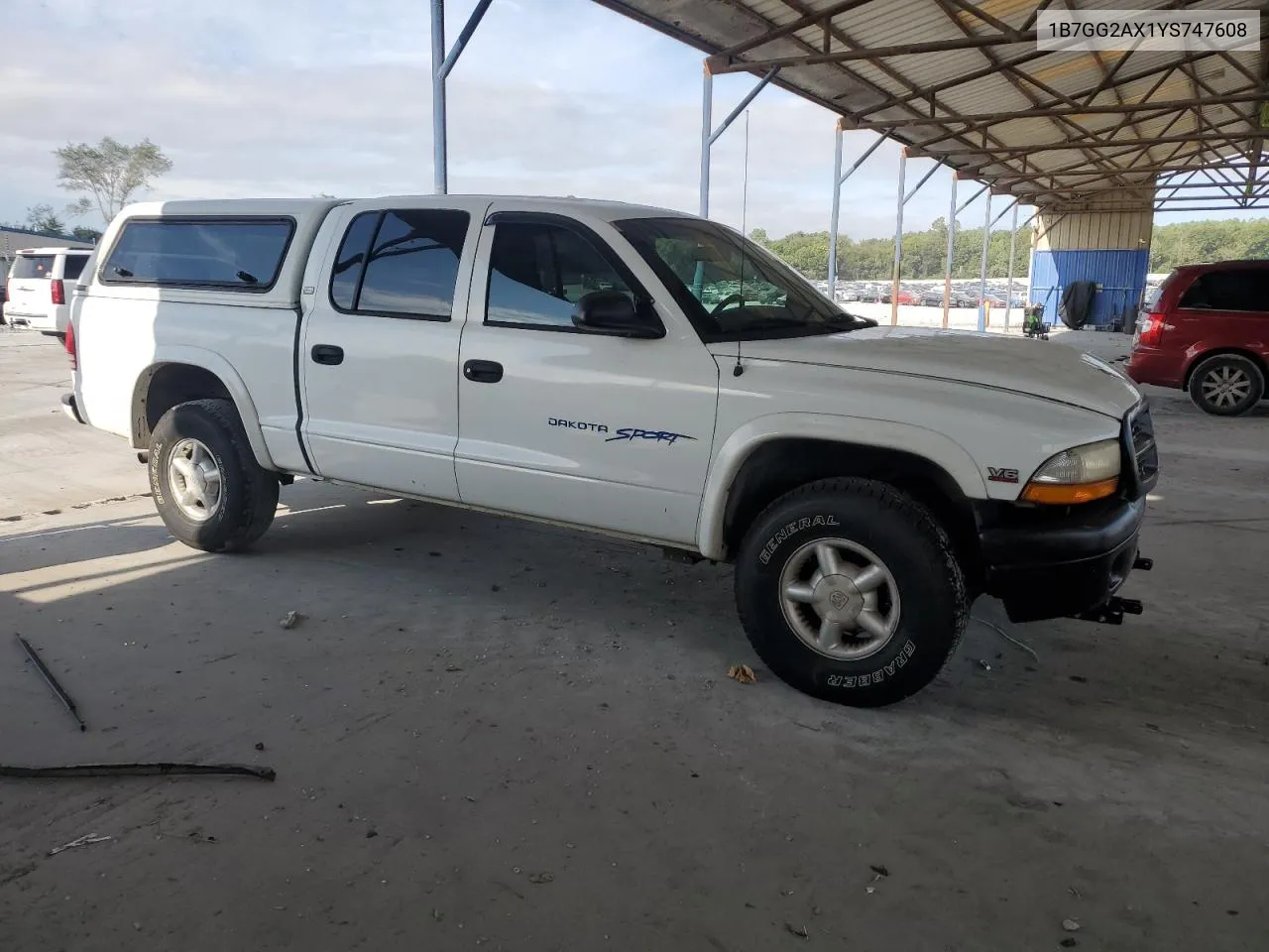 2000 Dodge Dakota Quad VIN: 1B7GG2AX1YS747608 Lot: 71235704