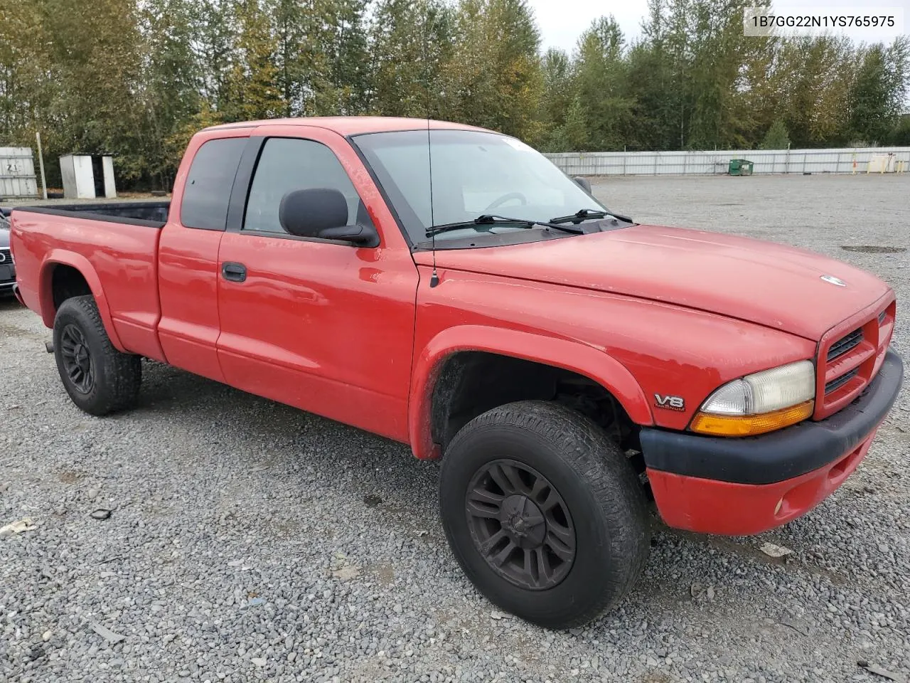 2000 Dodge Dakota VIN: 1B7GG22N1YS765975 Lot: 71402634