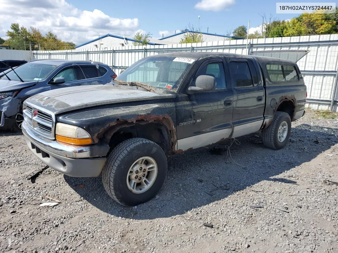 2000 Dodge Dakota Quad VIN: 1B7HG2AZ1YS724447 Lot: 71771714