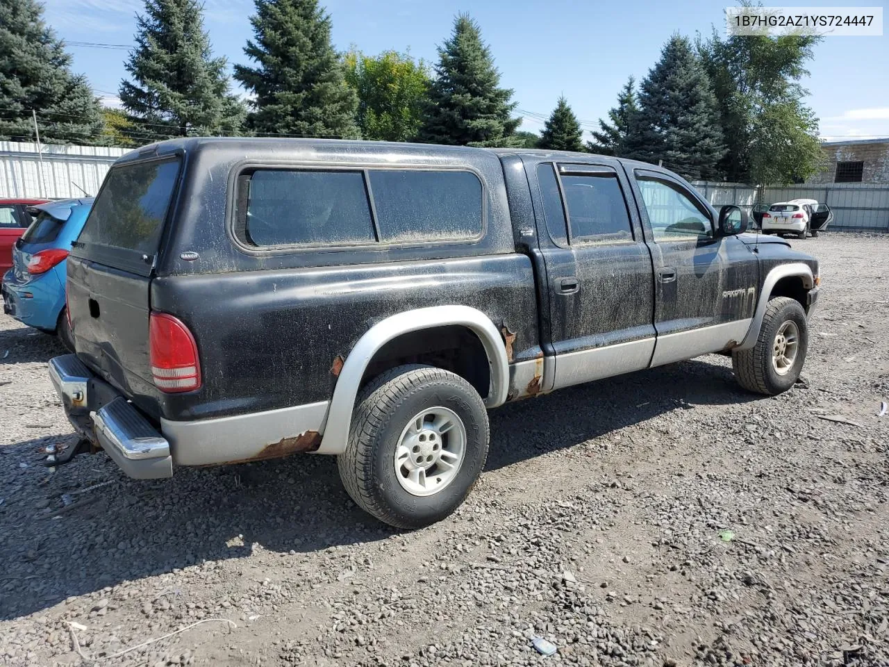 2000 Dodge Dakota Quad VIN: 1B7HG2AZ1YS724447 Lot: 71771714