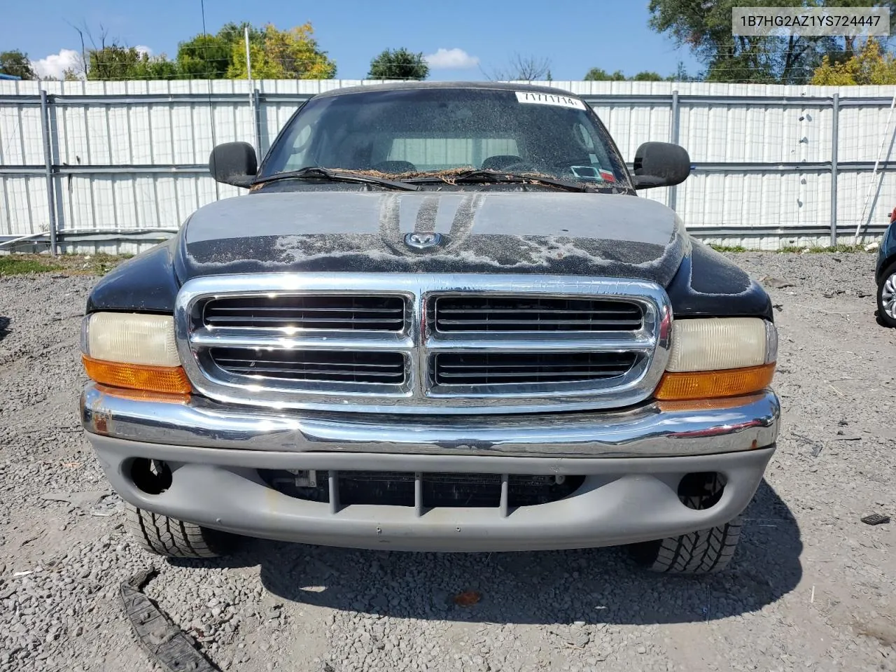 2000 Dodge Dakota Quad VIN: 1B7HG2AZ1YS724447 Lot: 71771714