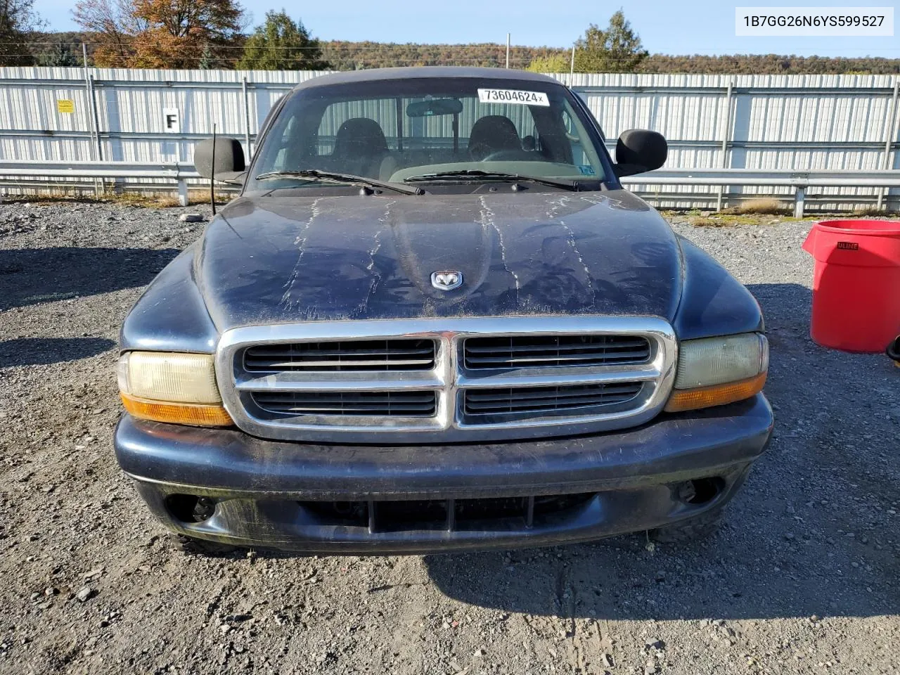 2000 Dodge Dakota VIN: 1B7GG26N6YS599527 Lot: 73604624