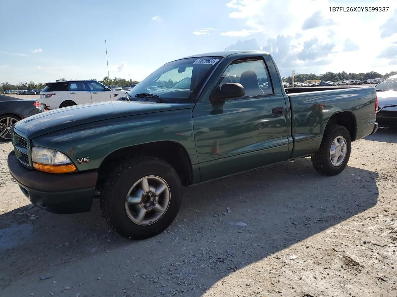 2000 Dodge Dakota VIN: 1B7FL26X0YS599337 Lot: 73826624