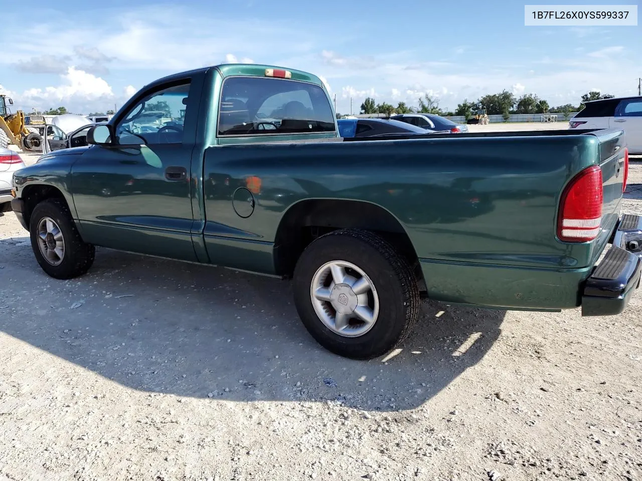 2000 Dodge Dakota VIN: 1B7FL26X0YS599337 Lot: 73826624