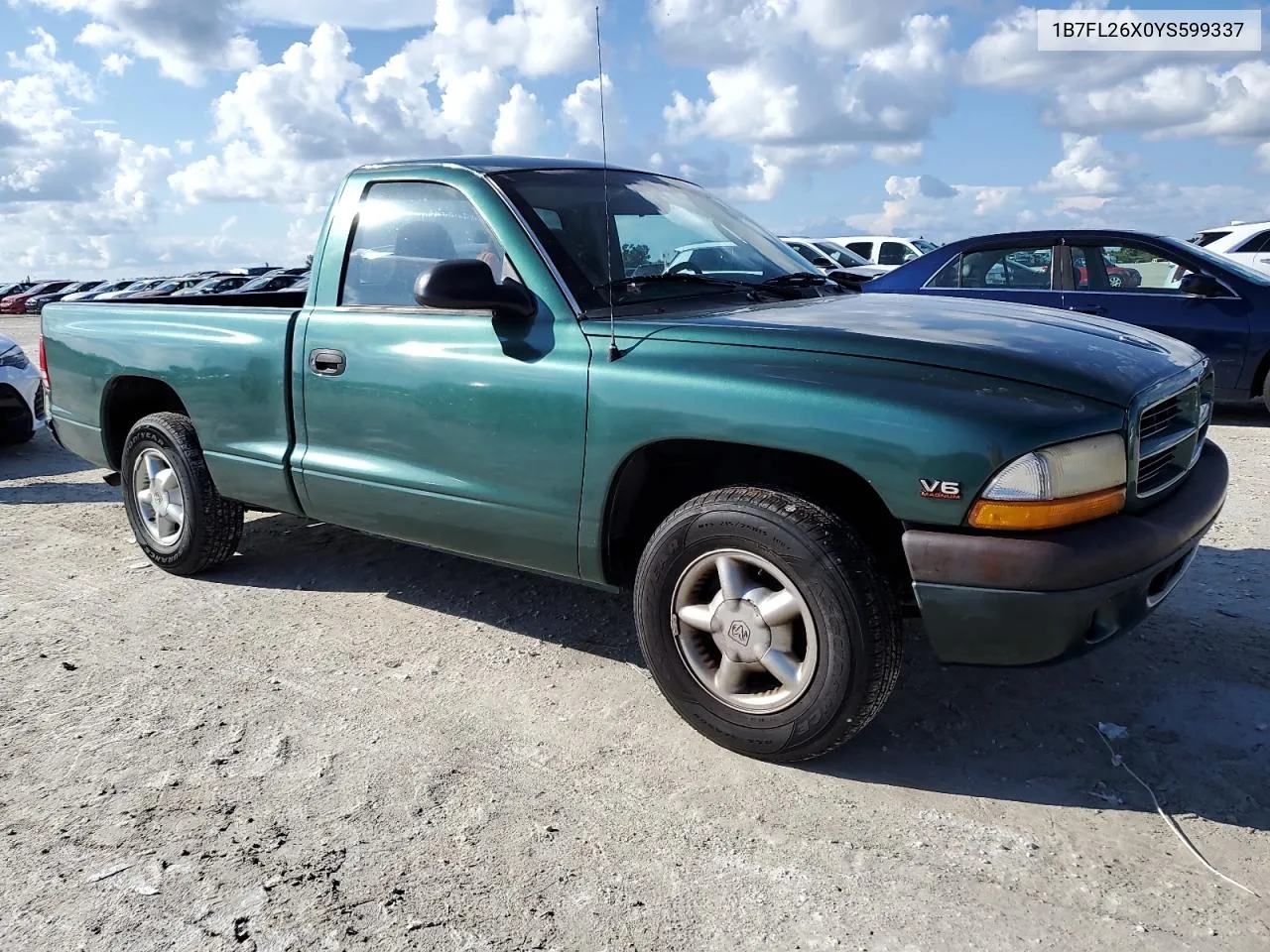 2000 Dodge Dakota VIN: 1B7FL26X0YS599337 Lot: 73826624