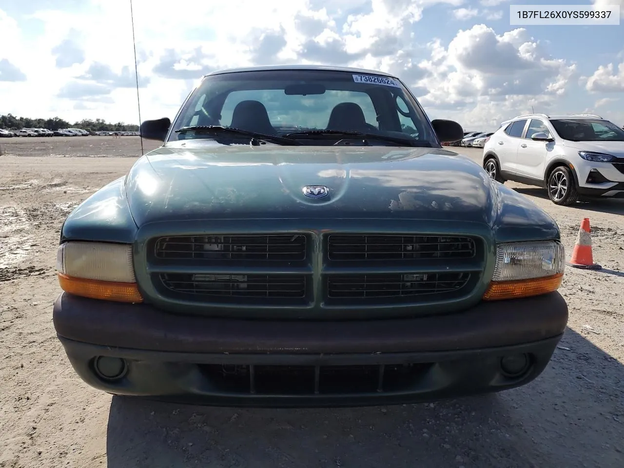 2000 Dodge Dakota VIN: 1B7FL26X0YS599337 Lot: 73826624