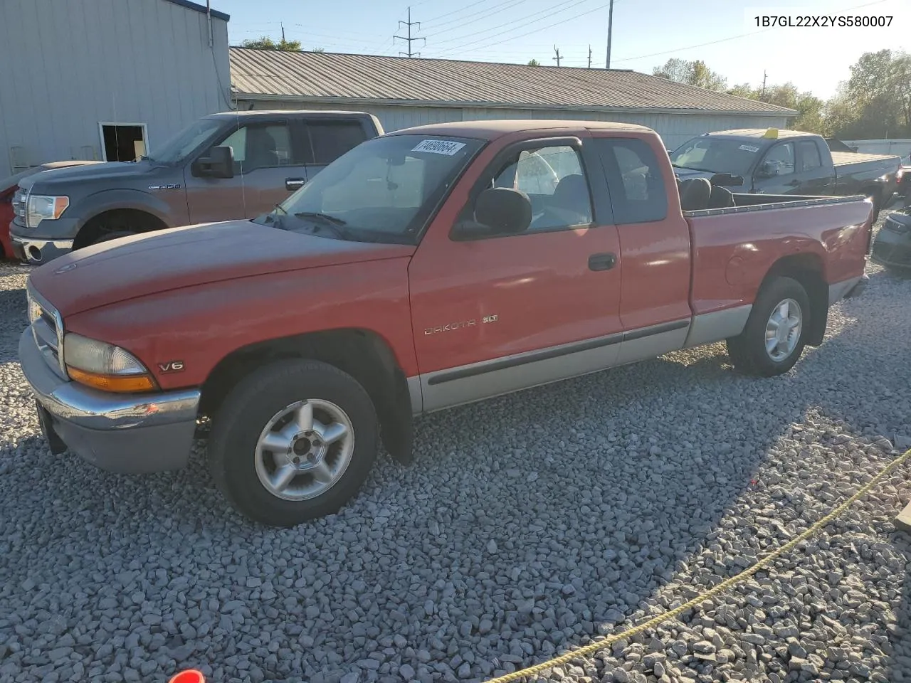 2000 Dodge Dakota VIN: 1B7GL22X2YS580007 Lot: 74690664