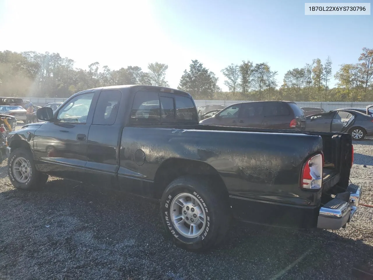 2000 Dodge Dakota VIN: 1B7GL22X6YS730796 Lot: 75739534