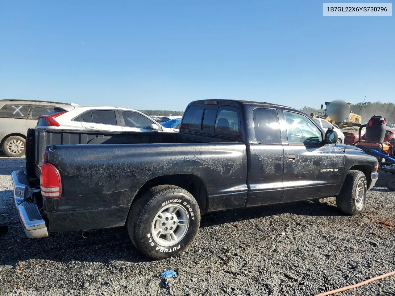 2000 Dodge Dakota VIN: 1B7GL22X6YS730796 Lot: 75739534