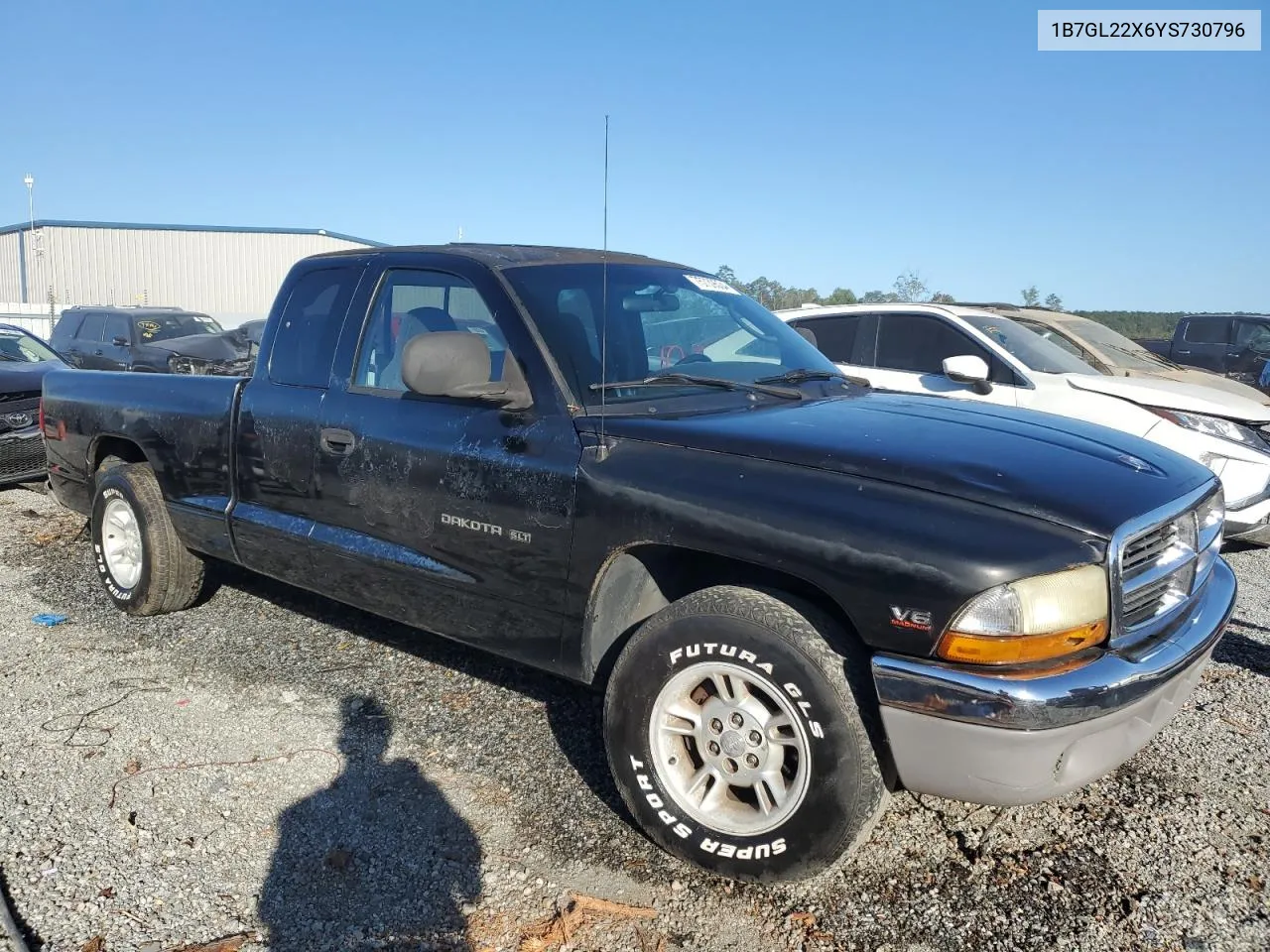 2000 Dodge Dakota VIN: 1B7GL22X6YS730796 Lot: 75739534