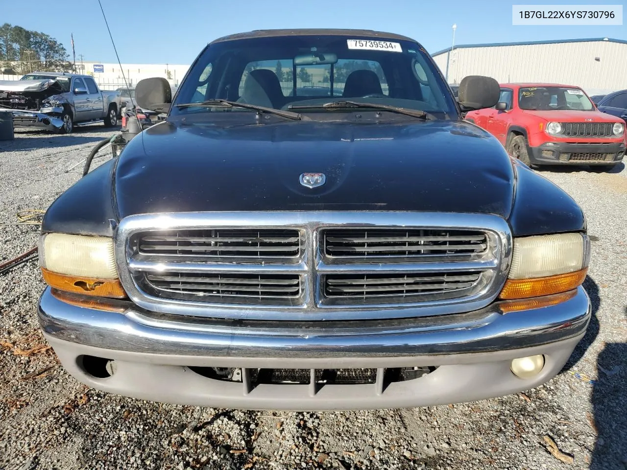 2000 Dodge Dakota VIN: 1B7GL22X6YS730796 Lot: 75739534