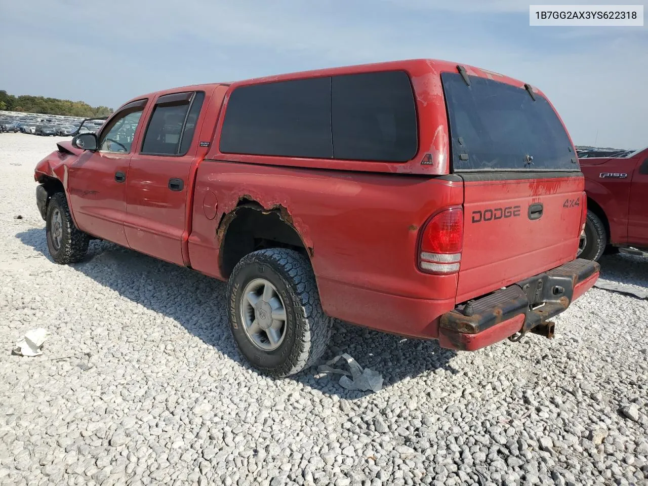 2000 Dodge Dakota Quad VIN: 1B7GG2AX3YS622318 Lot: 75802284