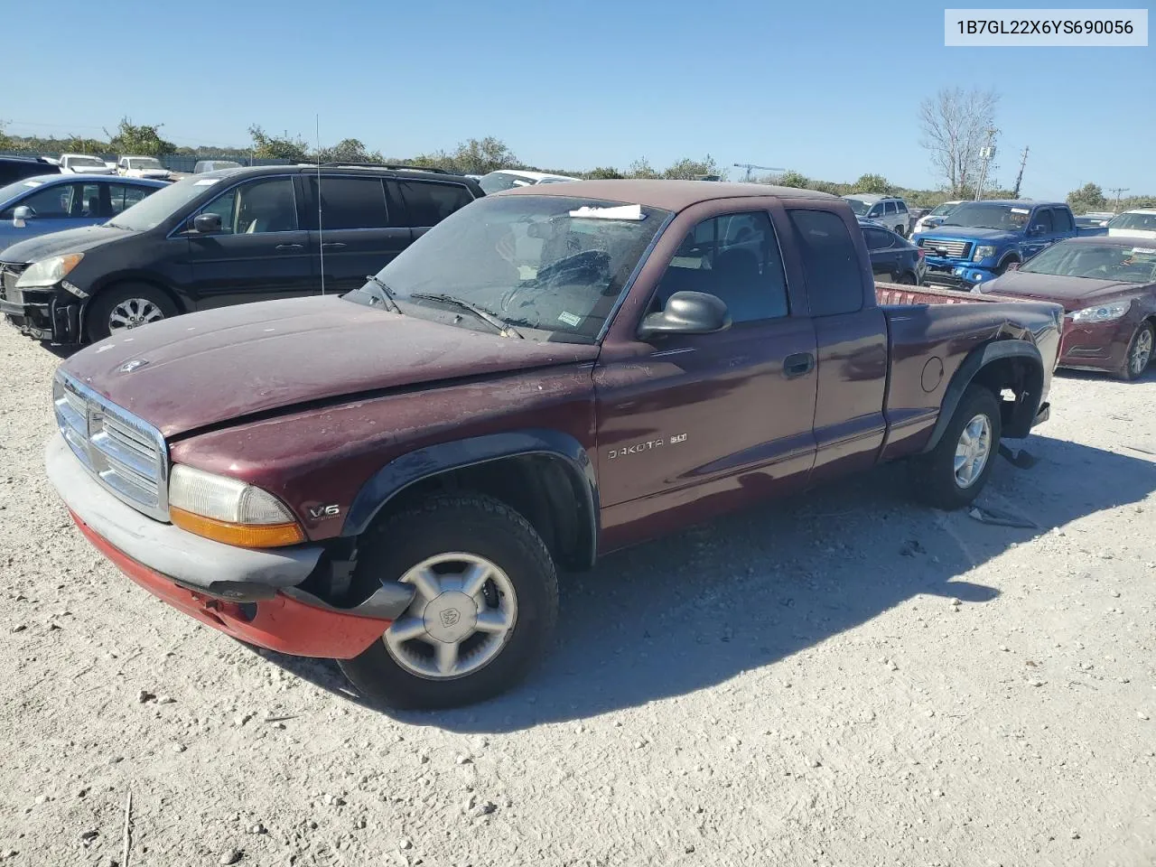 2000 Dodge Dakota VIN: 1B7GL22X6YS690056 Lot: 76450734