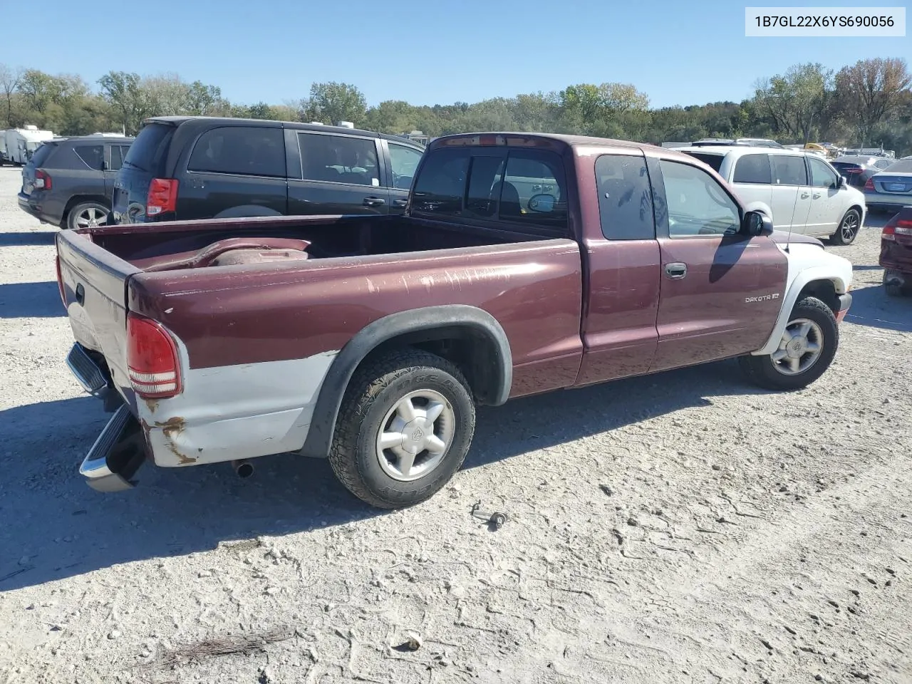 2000 Dodge Dakota VIN: 1B7GL22X6YS690056 Lot: 76450734