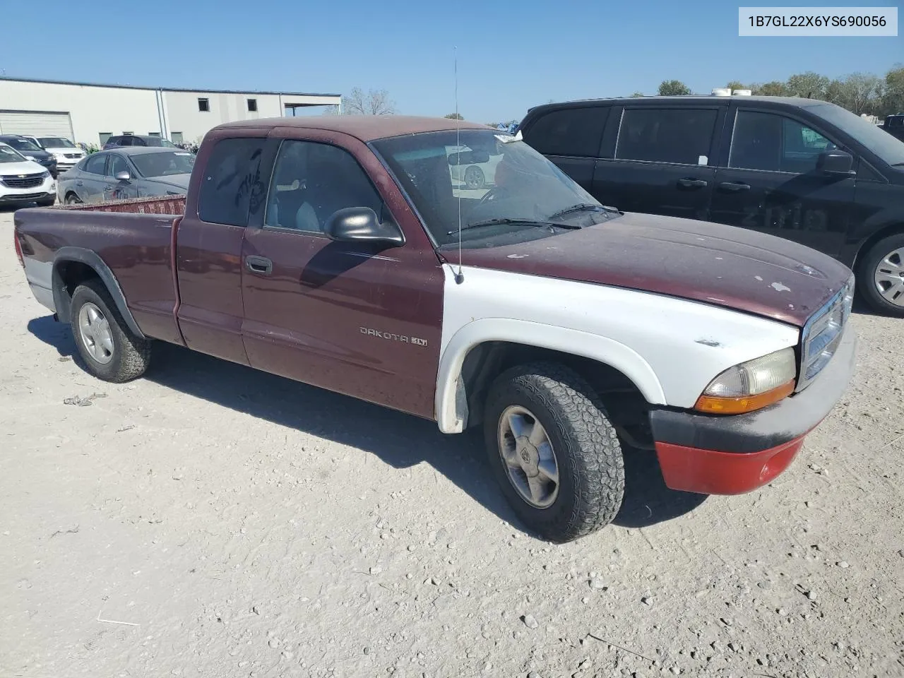 2000 Dodge Dakota VIN: 1B7GL22X6YS690056 Lot: 76450734