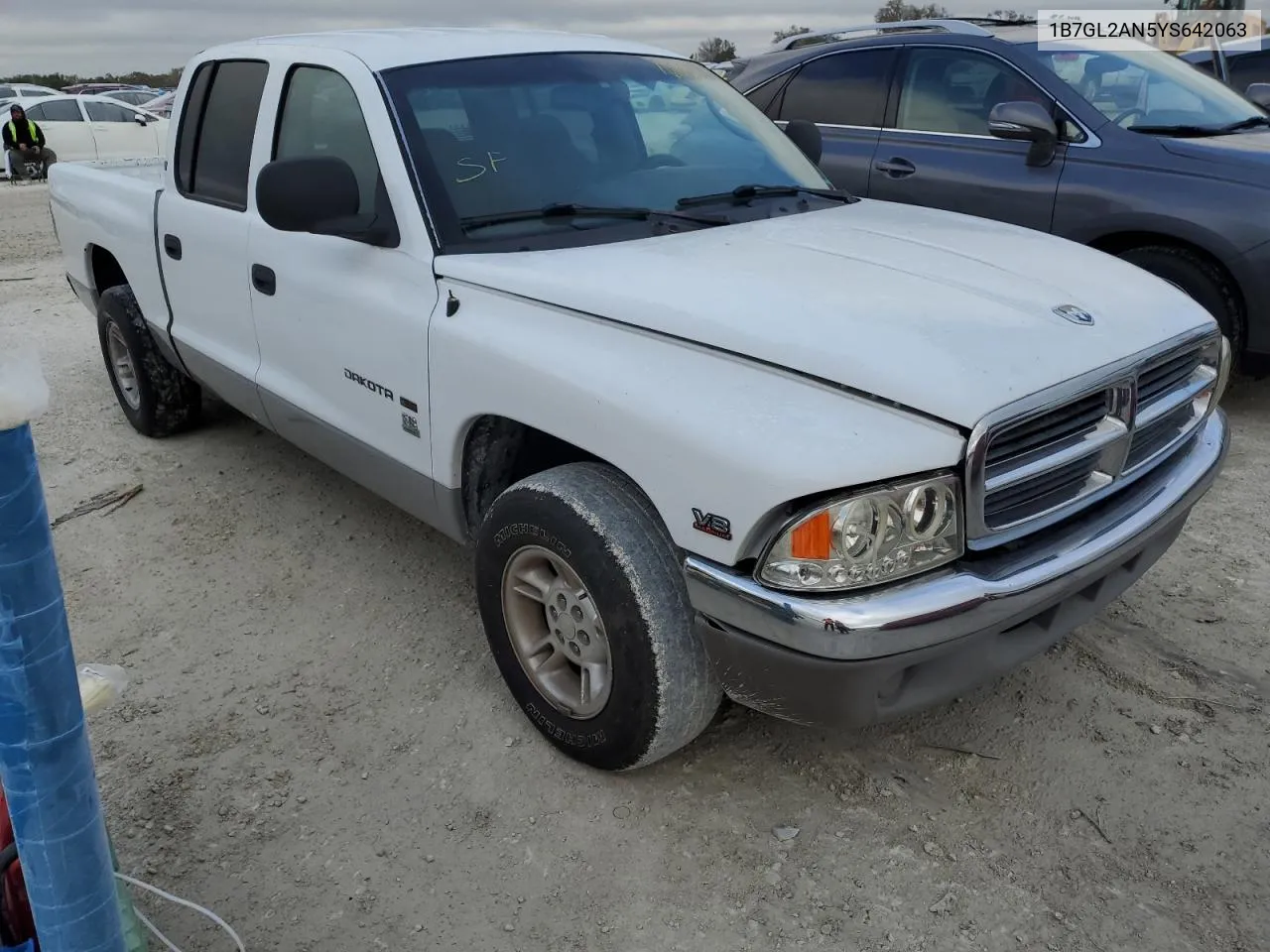 2000 Dodge Dakota Quad VIN: 1B7GL2AN5YS642063 Lot: 76665334