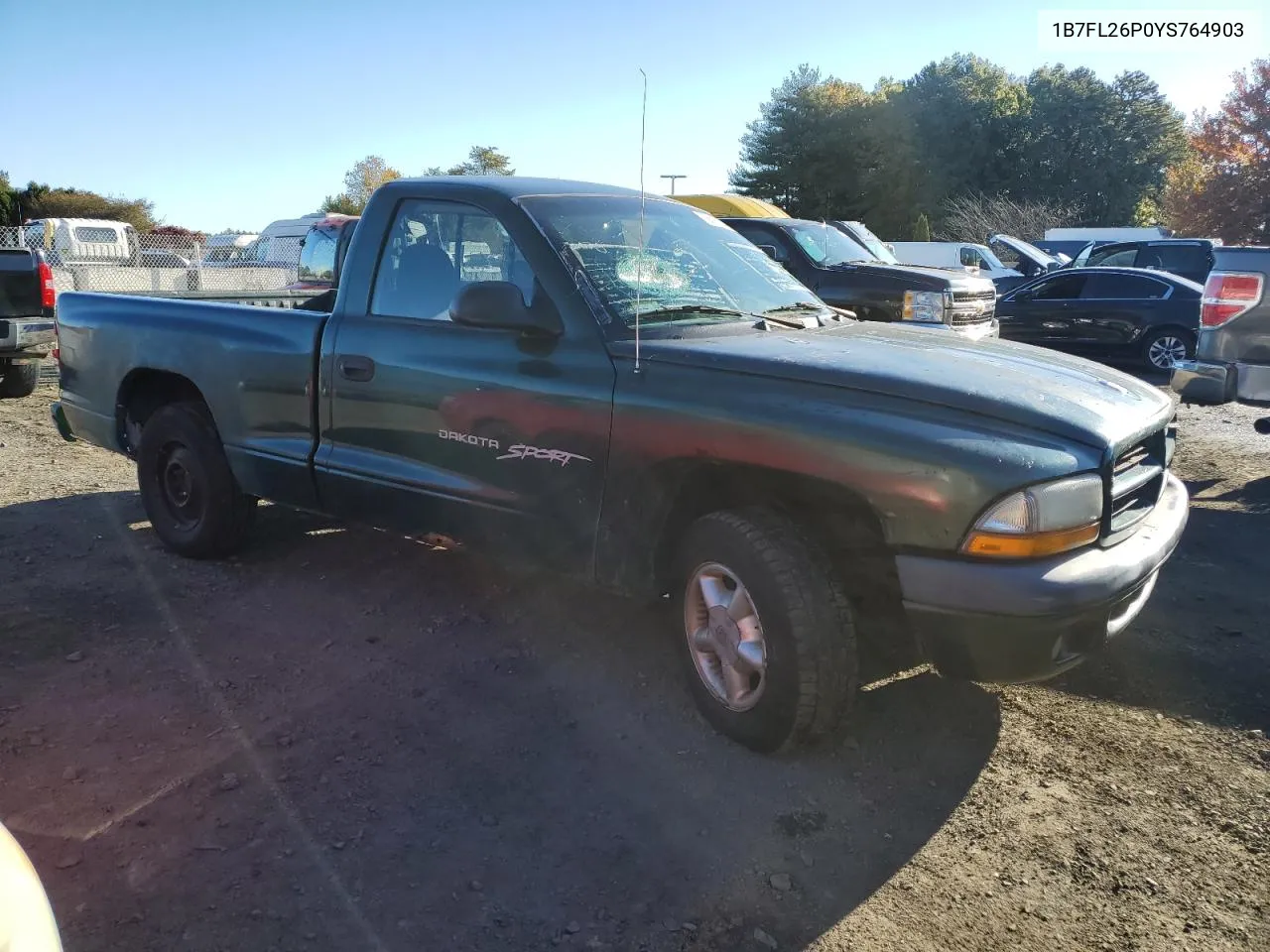 2000 Dodge Dakota VIN: 1B7FL26P0YS764903 Lot: 76695194