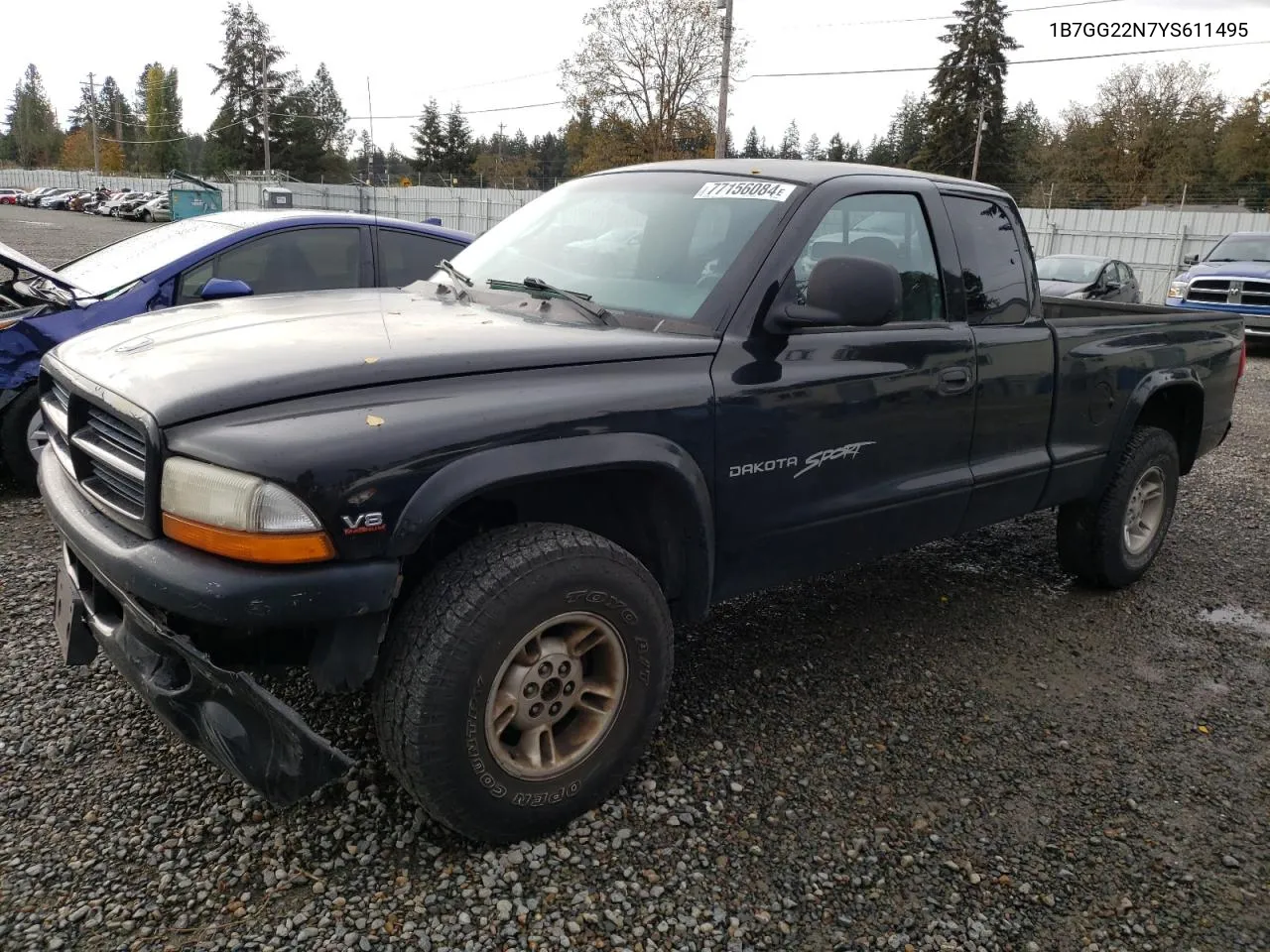 2000 Dodge Dakota VIN: 1B7GG22N7YS611495 Lot: 77156084