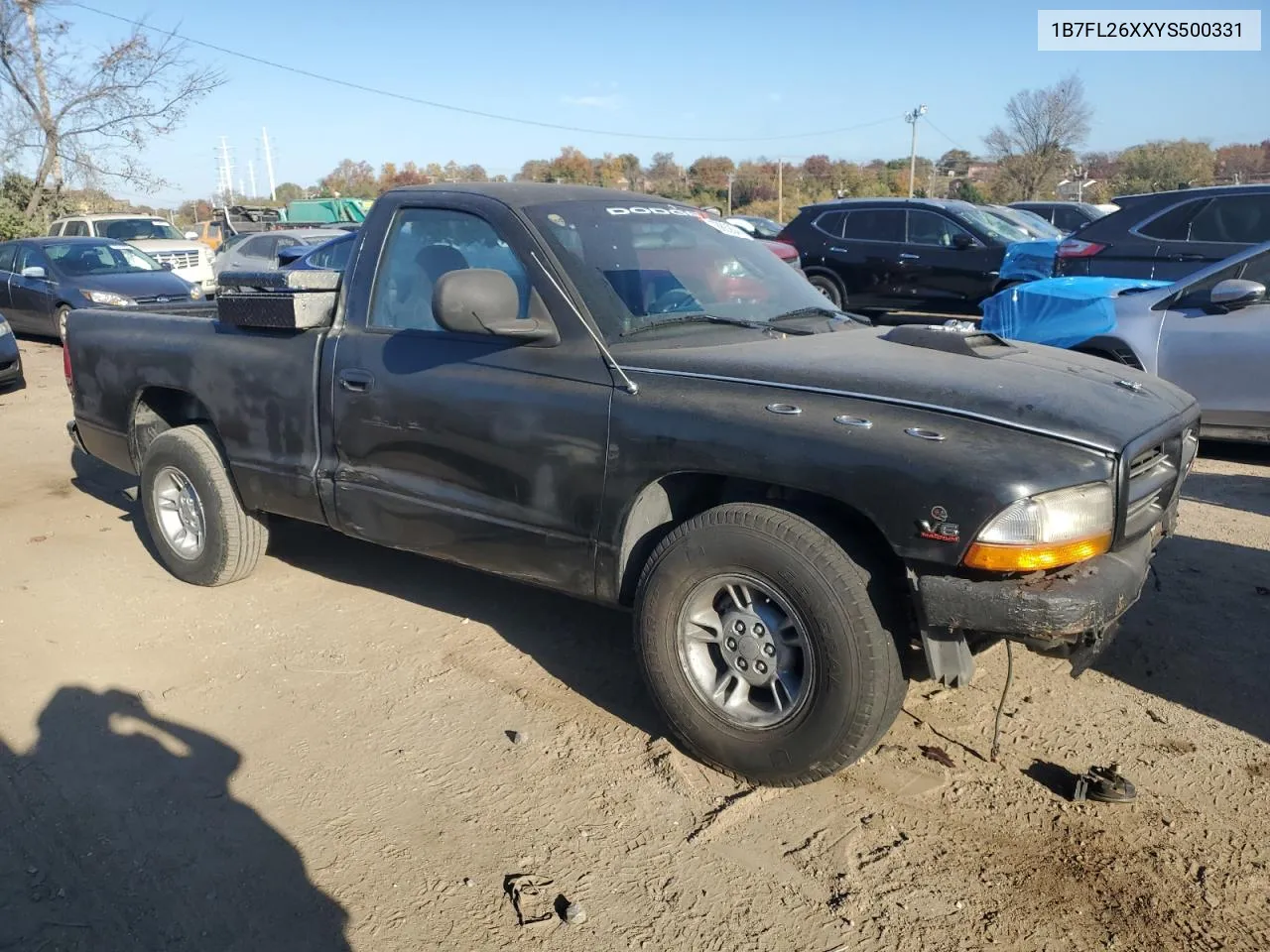 2000 Dodge Dakota VIN: 1B7FL26XXYS500331 Lot: 78862644