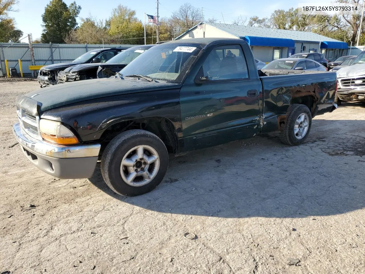 2000 Dodge Dakota VIN: 1B7FL26X5YS793314 Lot: 79477744