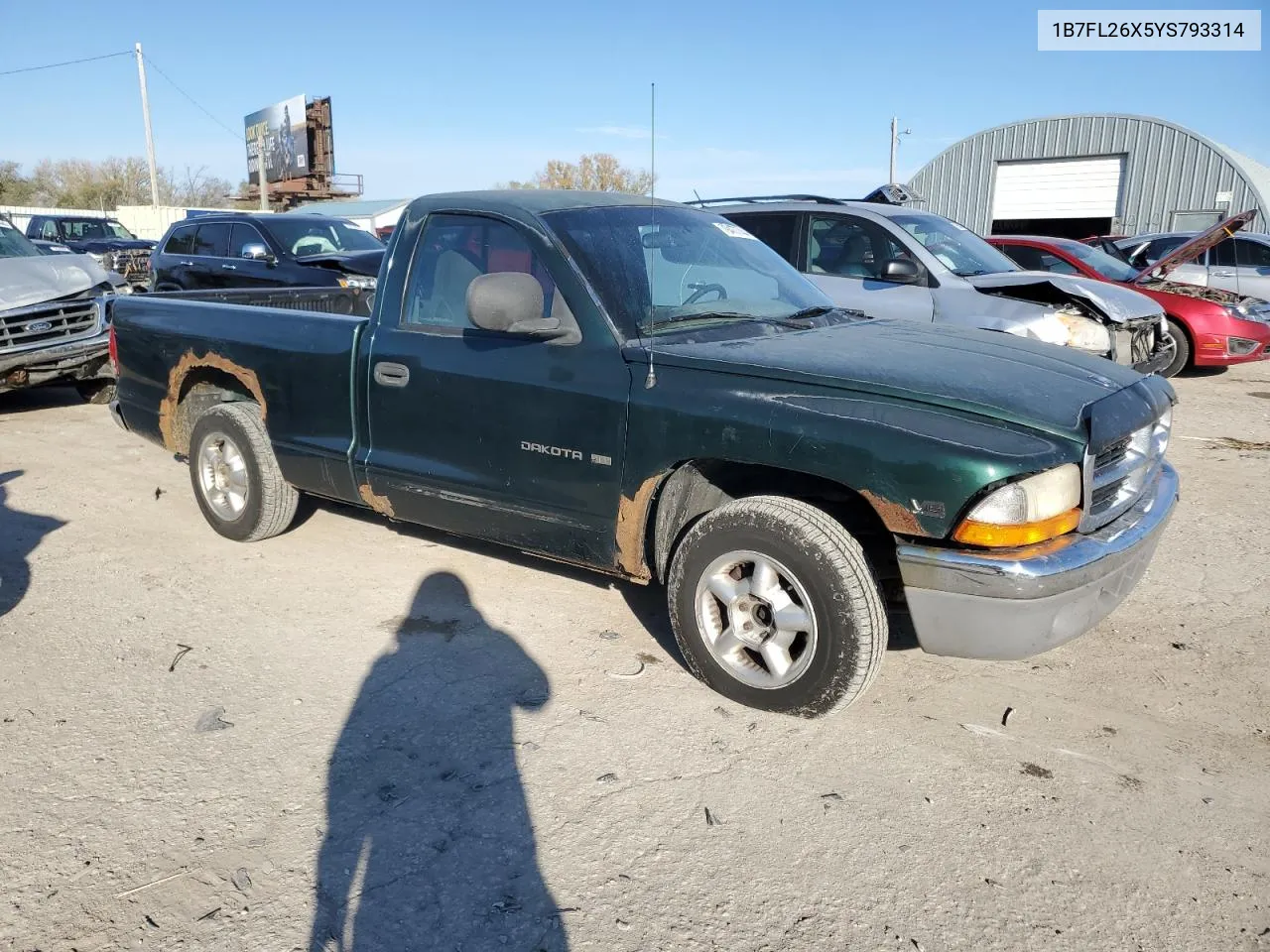 2000 Dodge Dakota VIN: 1B7FL26X5YS793314 Lot: 79477744