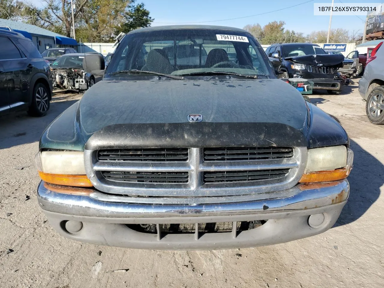 2000 Dodge Dakota VIN: 1B7FL26X5YS793314 Lot: 79477744