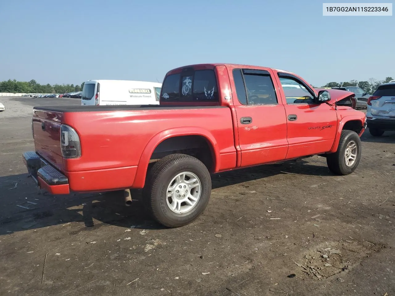 2001 Dodge Dakota Quad VIN: 1B7GG2AN11S223346 Lot: 63228274