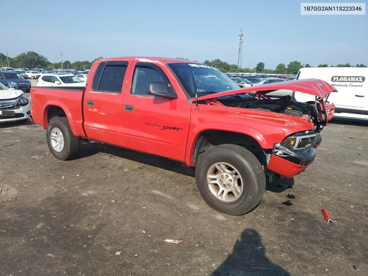 2001 Dodge Dakota Quad VIN: 1B7GG2AN11S223346 Lot: 63228274