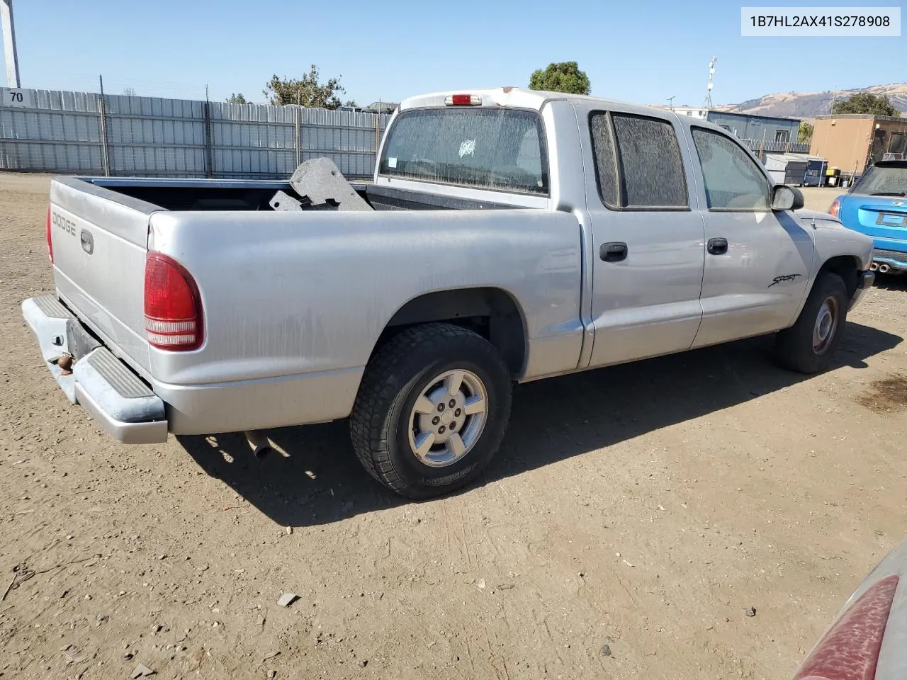 2001 Dodge Dakota Quad VIN: 1B7HL2AX41S278908 Lot: 70318864