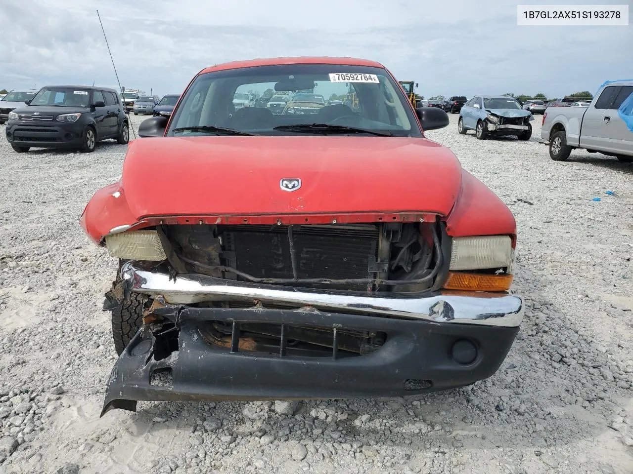 2001 Dodge Dakota Quad VIN: 1B7GL2AX51S193278 Lot: 70592784