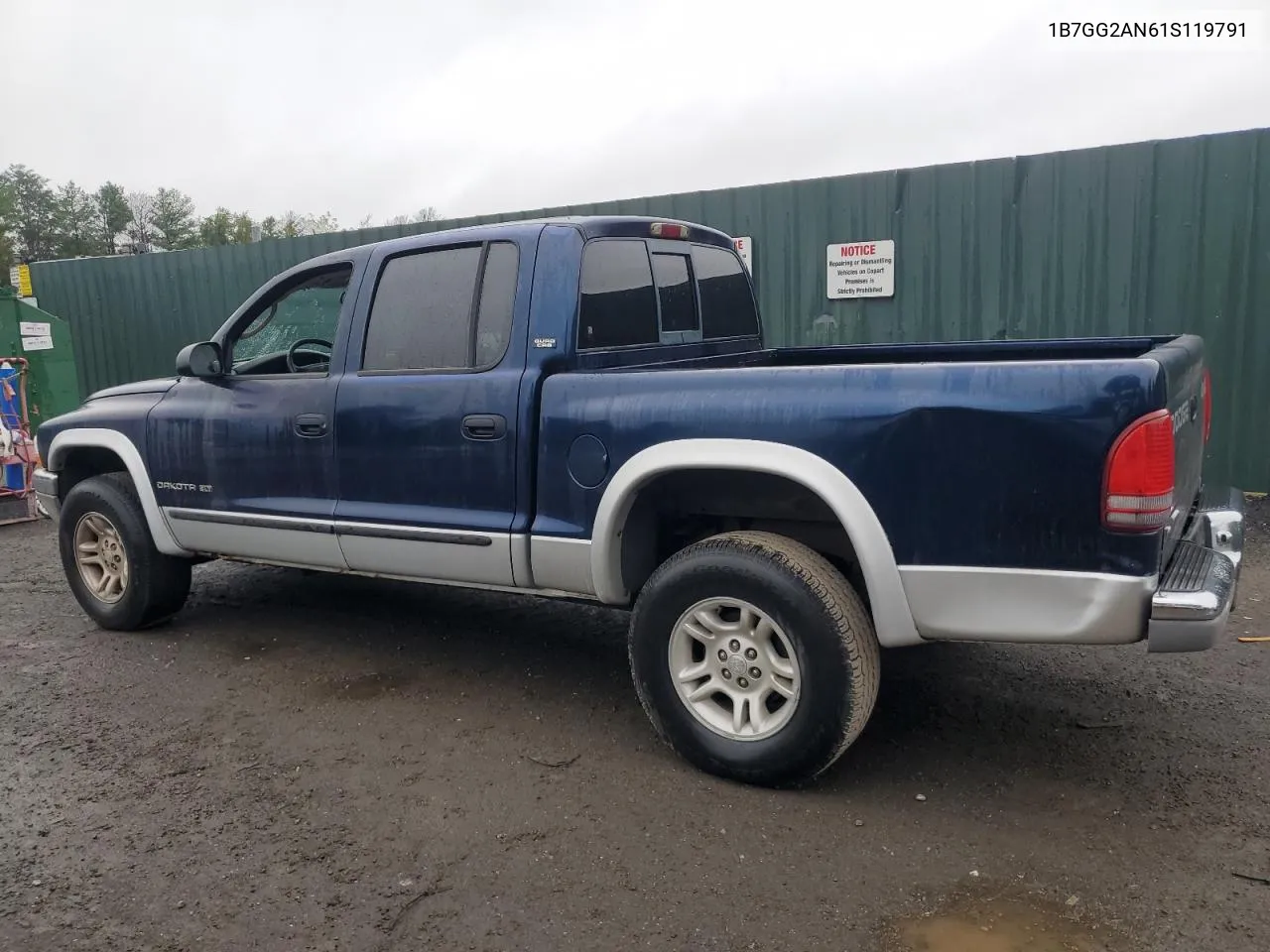 2001 Dodge Dakota Quad VIN: 1B7GG2AN61S119791 Lot: 71303404