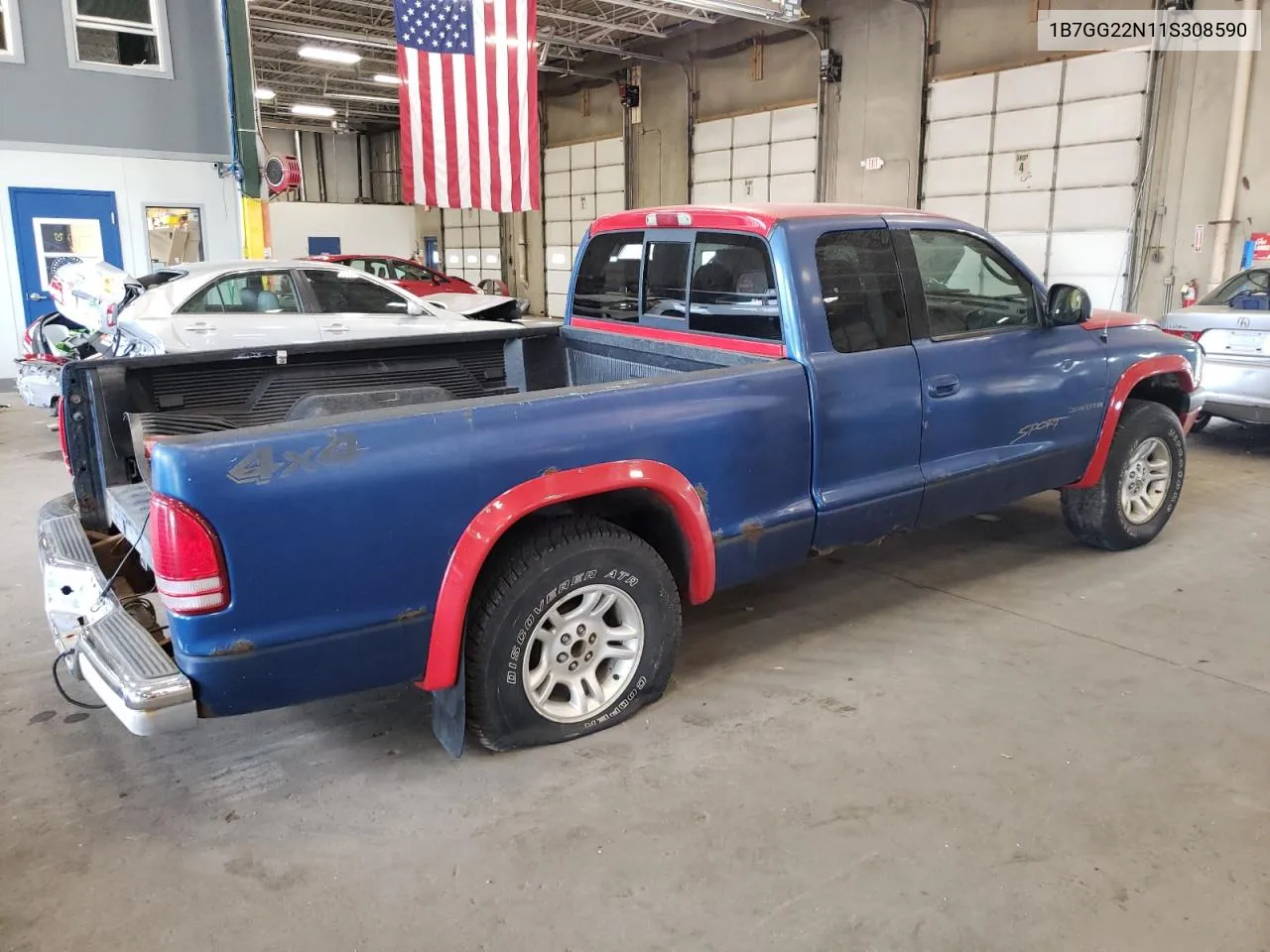 2001 Dodge Dakota VIN: 1B7GG22N11S308590 Lot: 72035684