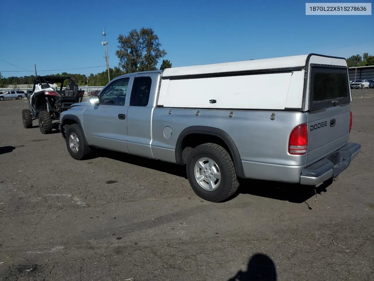 2001 Dodge Dakota VIN: 1B7GL22X51S278636 Lot: 74393224