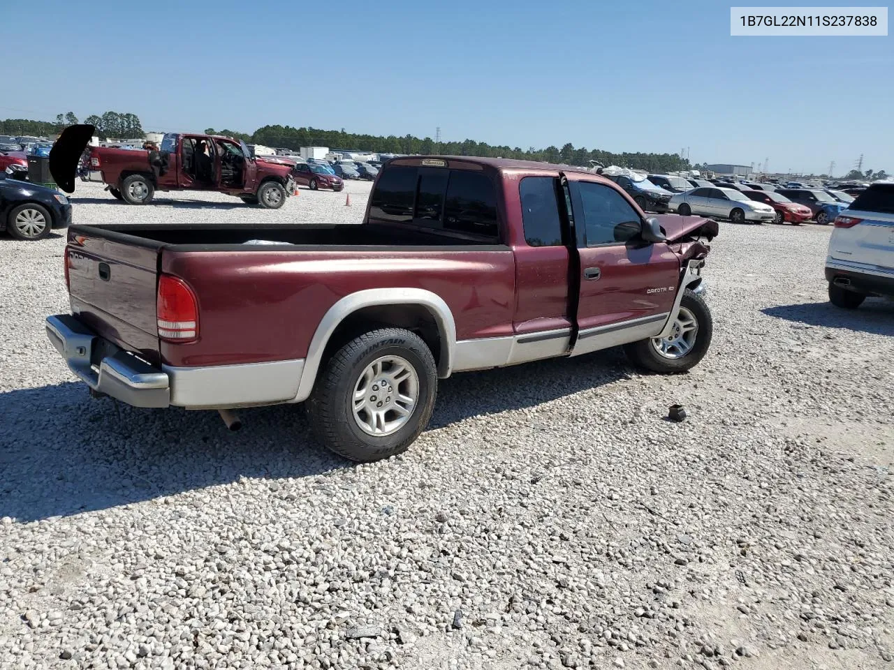 2001 Dodge Dakota VIN: 1B7GL22N11S237838 Lot: 75295524