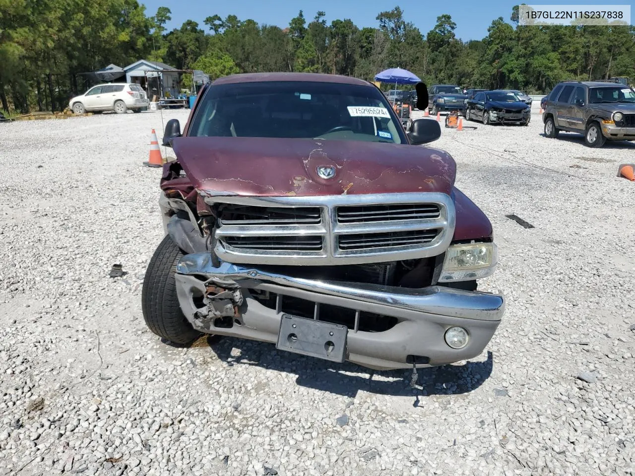 2001 Dodge Dakota VIN: 1B7GL22N11S237838 Lot: 75295524