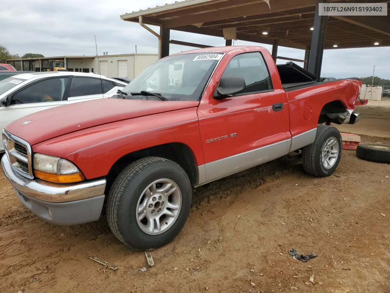 2001 Dodge Dakota VIN: 1B7FL26N91S193402 Lot: 80062904