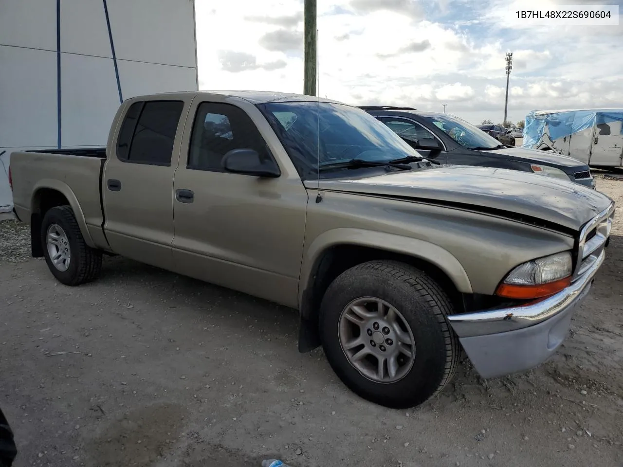 2002 Dodge Dakota Quad Slt VIN: 1B7HL48X22S690604 Lot: 42827334