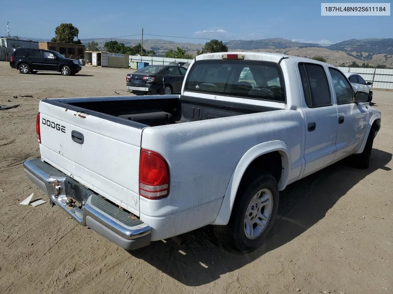 2002 Dodge Dakota Quad Slt VIN: 1B7HL48N92S611184 Lot: 55685604