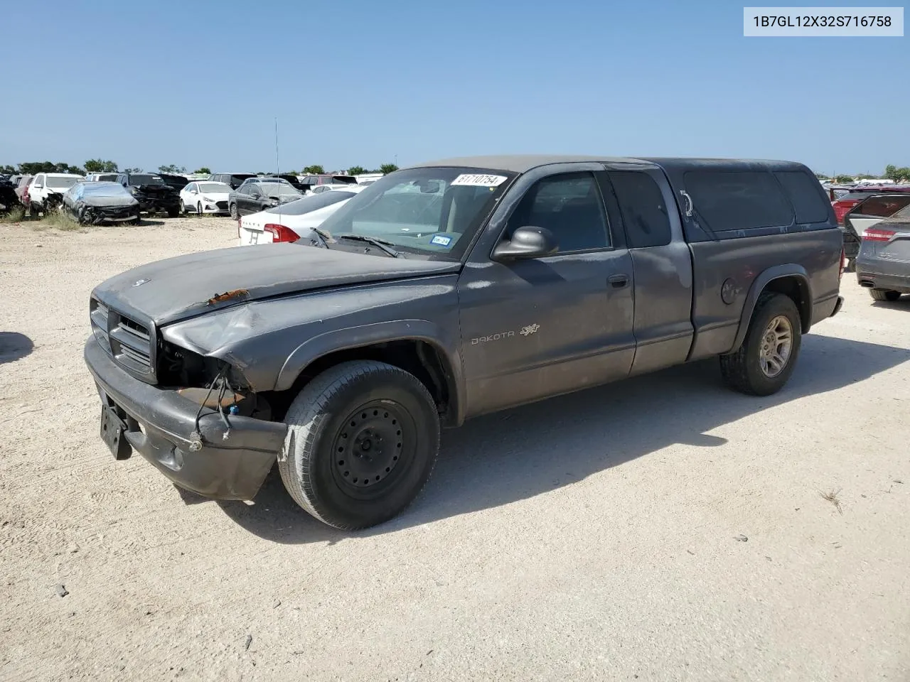 2002 Dodge Dakota Base VIN: 1B7GL12X32S716758 Lot: 61710754